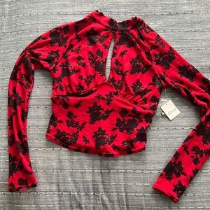 Free People Printed Long Sleeve Top